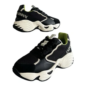 Armani Turnschuhe Schwarz X3X140 Größe 5 Grobe Sohle Logo Band Emporio Armani Sneaker - Bild 1 von 24