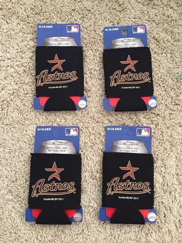 Lot of 4 Houston Astros Kolder Kaddy Can Holder black color Cover