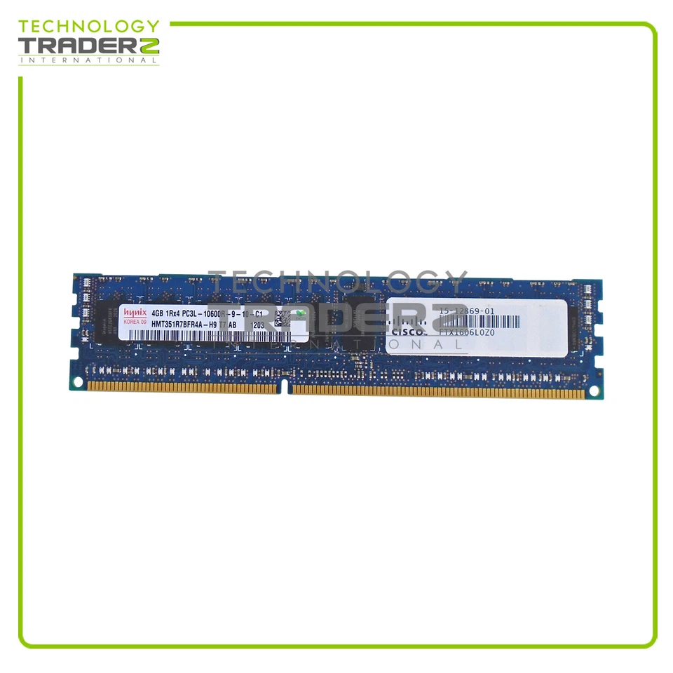 LOT OF 3 15-12869-01 Cisco 4GB PC3-10600 DDR3-1333MHz ECC Single Rank Memory - Image 1 of 1