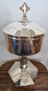 Cáliz de hostia ZIBORIUM con cruz cáliz + tapa cáliz Ciboire - Imagen 1 de 19