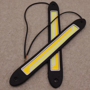 2X Tiras de luces antiniebla LED de doble color COB para automóvil DRL y luz de señal de giro - Imagen 1 de 7