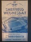 Sheffield Wednesday v Middlesbrough Football Programme (League 1) 06/02/1954