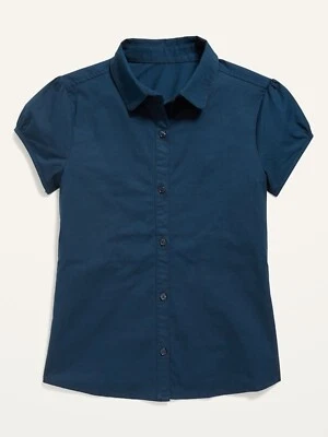 NWT Old Navy Girls Size XXL 18 Ink Blue Navy Uniform Short Sleeve Shirt - Image 1 of 4
