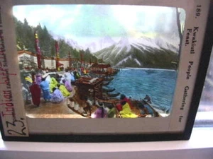 2 Vintage 1900 Magic Lantern Slides American Navajo & Kwakiutl Feast - Imagen 1 de 3