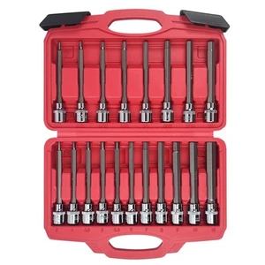 19-Piece 3/8 Inch Drive Extra Long Allen Hex Bit Socket Set Standard SAE & Me... - Picture 1 of 7