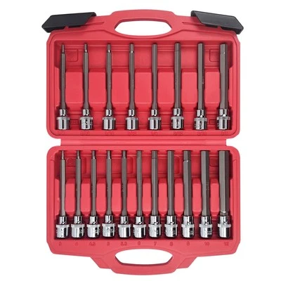 19-Piece 3/8 Inch Drive Extra Long Allen Hex Bit Socket Set Standard SAE & Me... - Image 1 of 4