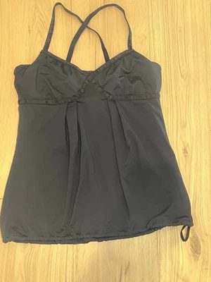 Camiseta sin mangas Lululemon vintage rara - talla 10 - negra - cuello en V - correas cruzadas para la espalda Foto 1 de 4