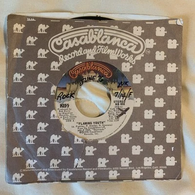 KISS Flaming Youth / God of Thunder 45 Single Radio Station Copy Casablanca 1976 - Image 1 of 4
