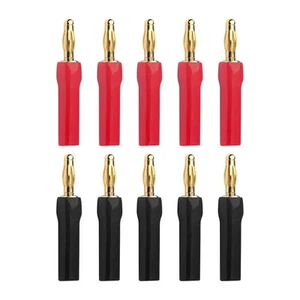 4mm Speaker Banana Plugs-Open Screw Type, Insulated 24K Gold Plated Speaker W... - Picture 1 of 7