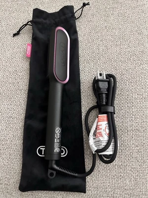 Cepillo alisador de pelo con anillo TYMO negro con funda protectora  Foto 1 de 3