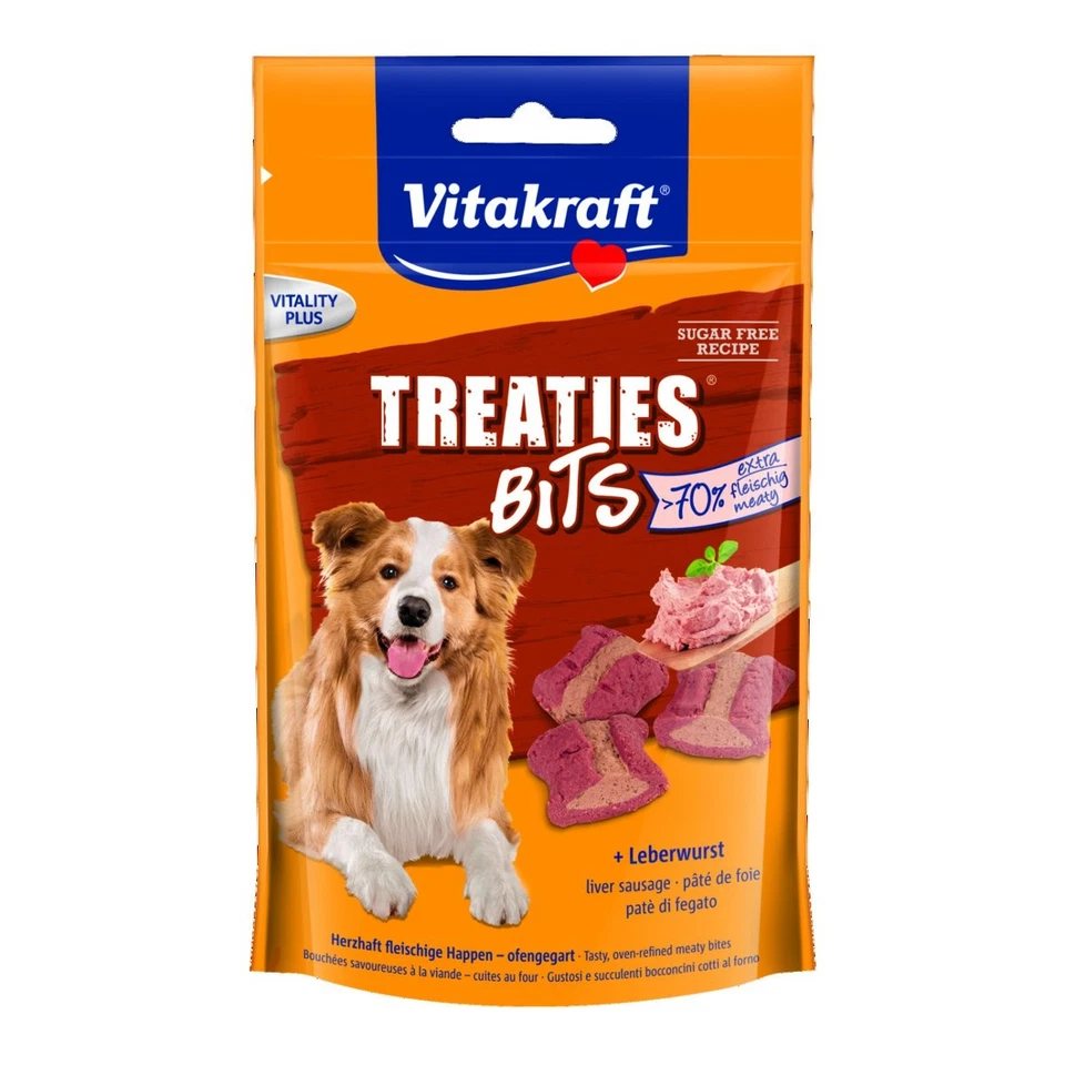 Vitakraft bocadillo para perros Treaties Bits salchicha de hígado - 120 g golosinas bocadillo perros perro