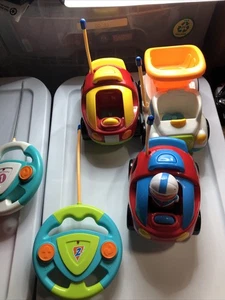 LOT 3 CARS & 4 CONTROL Cartoon R/C Race Car Radio Control Toy  Toddlers UNTESTED - Picture 1 of 13