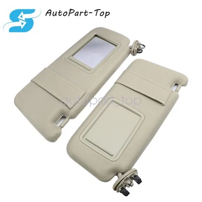 2Pc Fits 2007-2011 Toyota Camry Tan Beige Sun Visor Pair Left Right 2.4 2.5 3.5L - Image 1 of 4