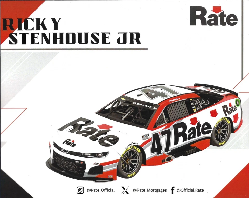 Postal de la serie NASCAR CUP #47 “RATE CHICAGO” 2025 RICKY STENHOUSE JR” Foto 1 de 1