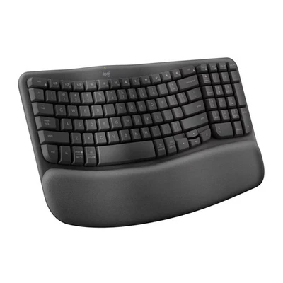 Teclado Bluetooth Logitech Wave Keys - Negro: Diseño Ergonómico, Reposamuñecas Foto 1 de 4