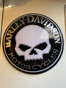Harley Davidson Willie G Skull Embossed Tin Metal Sign - Brand New - Picture 1 of 8