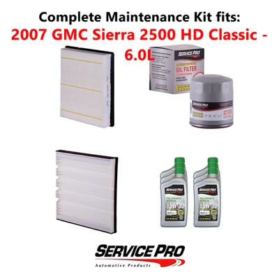 2007 GMC Sierra 2500 HD Classic 6.0L Oil, Air & Cabin Filter Kit (5W-30) - Image 1 of 4
