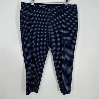 Pantalones chinos Talbots The Weekend 18WP lunares tiro alto cintura azul marino caqui tostado Foto 1 de 4