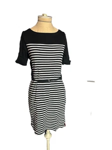 Lauren Ralph Lauren Cotton Shirt Dress Striped Nautical Short Sleeve Belted S - Picture 1 of 6