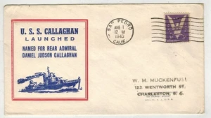 US NAVY  1943 USS REAR ADMIRAL DANIEL CALLAGHAN LAUNCHED SAN PEDRO CA - Picture 1 of 1