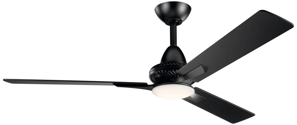 52" Kichler Kosmus Satin Black LED Ceiling Fan with Remote - Image 1 of 1