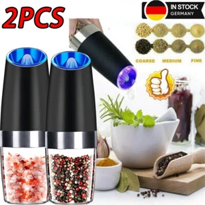 2 Stk Pfeffermühle Elektrische Salz und Pfeffermühle Batterien Profi Gewürzmühle - Bild 1 von 9