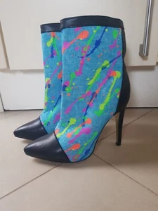 BOOTIES STIEFELETTEN High Heels von Cape Robbin GR 36,5 US 6,5 Schwarz Bunt - Bild 1 von 4