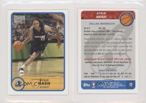 2003-04 Bazooka Mini Steve Nash (Blue Jersey) #72.2 HOF
