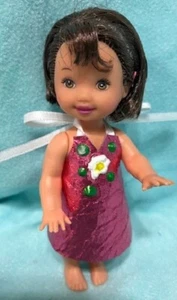 HOT PINK METALLIC DRESS W/ WHITE FLR REAL LEATHER HANDMADE DOLL CLOTHES 4 KELLY - Picture 1 of 3