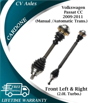 Ejes CV delanteros Cardone OEM para VW Passat CC 2009-2011 garantía de por vida Foto 1 de 4