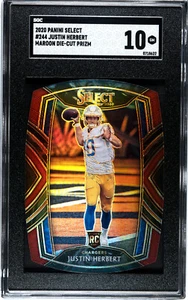2020 Select #244 Justin Herbert (RC) Maroon Die-Cut Prizm SGC 10 GEM  - Picture 1 of 2