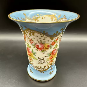 ANTIKE SEVRES HIMMELBLAUE PORZELLAN BLUMENVASE FRANKREICH 19. JAHRHUNDERT - Bild 1 von 12