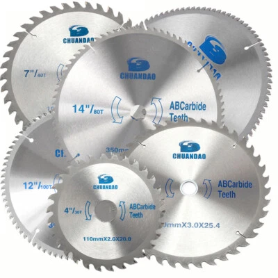 100-350mm Circular Saw Blade Carbide Cutting Disc Wood Metal Cut Off Wheel Set - Image 1 of 4