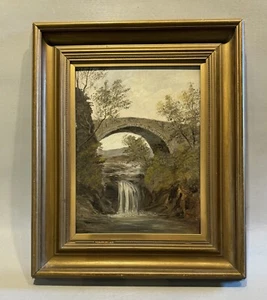 Antique 1911 David Dunn Lowers Falls at Loch Ness Oil on Board Framed - Picture 1 of 10