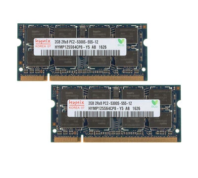 4GB 4 GB Hynix 2X 2GB PC2-5300 2Rx8 DDR2 667Mhz 200Pin Memory RAM Laptop SO-DIMM - Image 1 of 4