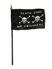 Jolly Roger Pirate Death Zone Flag 4"x6" Desk Table Stick