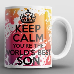 Keep Calm You're The World's Best Son Mug Mugs Boy Boys Teenager Men Birthday - Picture 1 of 2