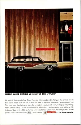 PRINT AD 1964 Mercury Colony Park Station Wagon Faux Wood Paneling 6.5 x 10 - Image 1 of 3