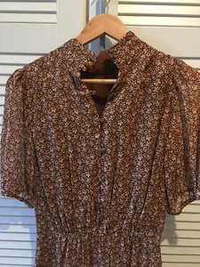 Französisches Mini-Kleid, Millefleuers braun-beige, Größe 36, Marke Sezane - Bild 1 von 12