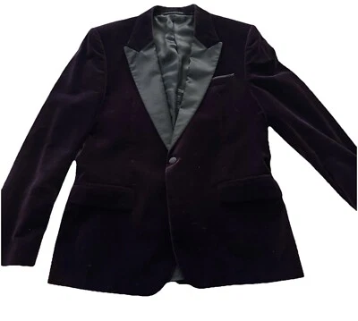 Blazer masculino coleção Gianni Versace 54 veludo jaqueta botão único - Imagem 1 de 3