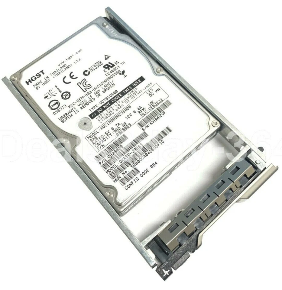 900GB 6G SAS 10K 2.5 SC Enterprise HDD R710 R720 R730 R610 R620 R630 w/ Tray - Image 1 of 1
