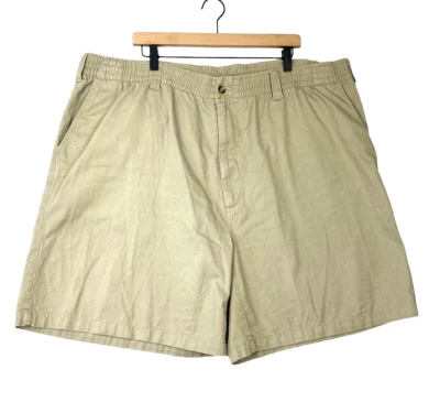 Harbor Bay Mens Shorts 2XL Khaki Beige Stretch High Rise Flap Pocket Comfort  - Image 1 of 4