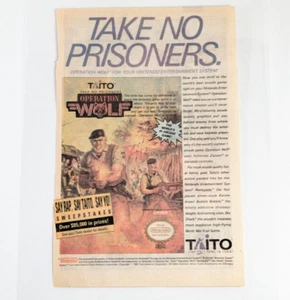 Pubblicità Nintendo Taito Operazione Lupo anni 80 - Espositore da parete arcade Take No Prisoners - Foto 1 di 6