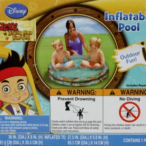 Disney Jake y los Piratas del País de Nunca Jamás Infantil Inflable 2 Anillos Piscina 36"x8" Nuevo en Caja - Imagen 1 de 5