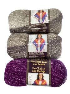 Lion Brand Shawl in a Ball Yarn "Mindful Mauve" 3 Skeins #349 - Picture 1 of 8
