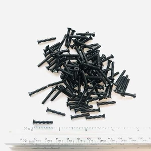 (PKG of 100) #4 x 3/4” Plastite Screw, Phillips, Flat Head, Steel, Black Oxide - Picture 1 of 2