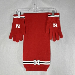 Bufanda y guantes Nebraska rojos unisex sin marca - Imagen 1 de 10