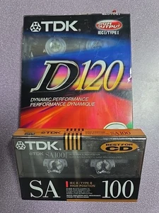 TDK D120 High Output Leere Audiokassette Bänder Typ I Brandneu 2er-Pack Versiegelt  - Bild 1 von 2
