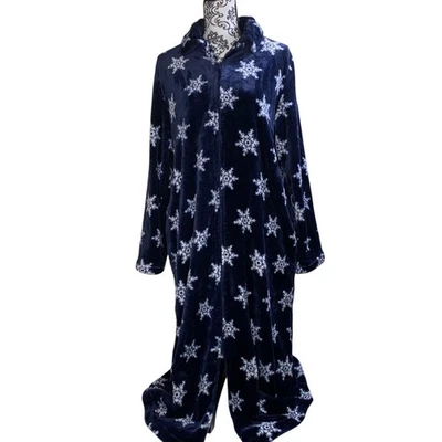 Bata polar Croft & Barrow talla XL piel sintética cremallera completa bolsillos delanteros copo de nieve Foto 1 de 4