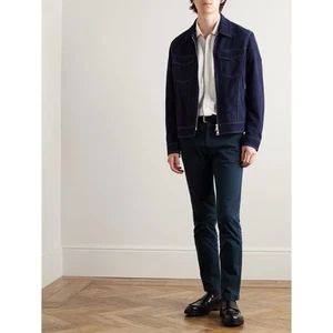 Maison Martin Margiela marineblaue schmale Passform Baumwoll-Twill-Chino 34 x 32 665 $ - Bild 1 von 5